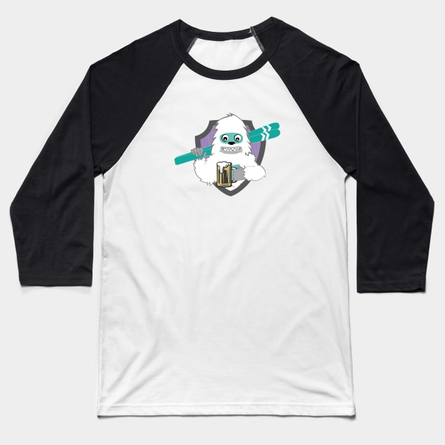 Yeti Ski Baseball T-Shirt by T